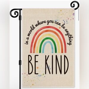 New Be Kind Rainbow Garden Flag
